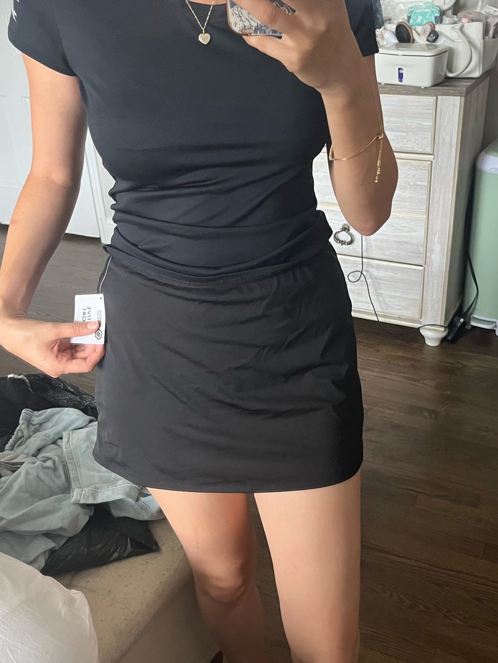 Black Skort Active Wear Workout Clothes New with Tags